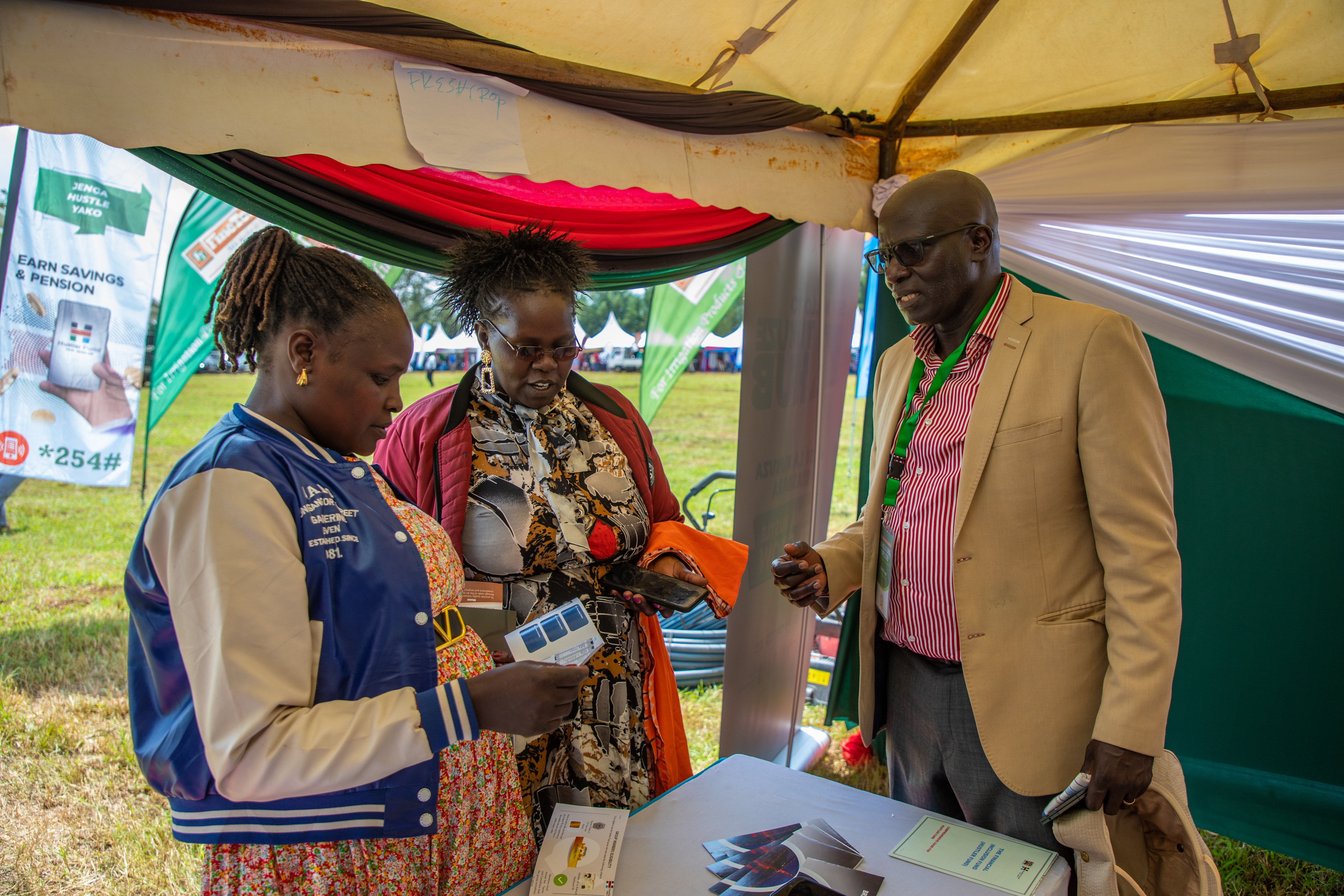 CEO with customers
