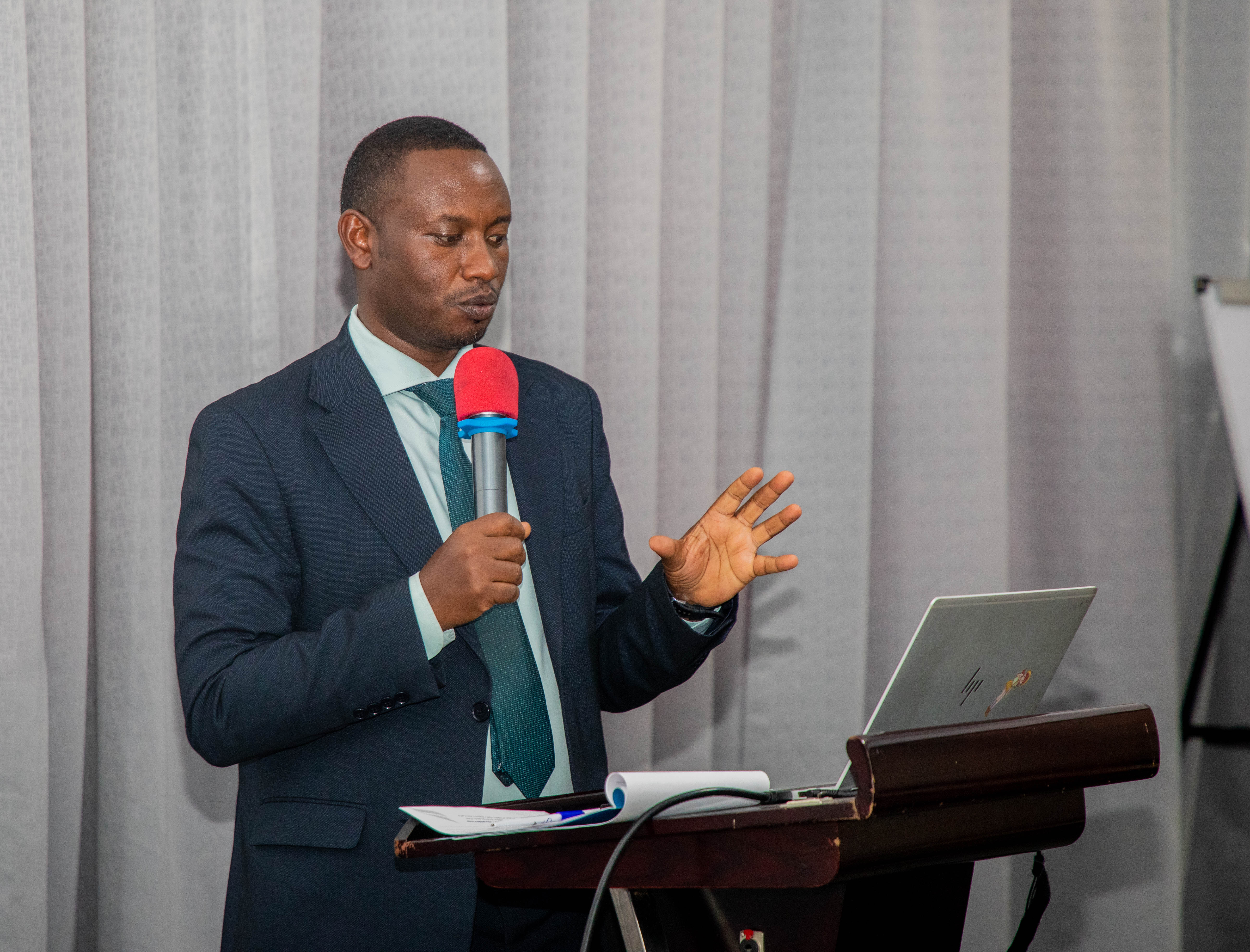 Uwezo Fund CEO Peter Lengapiani presenting